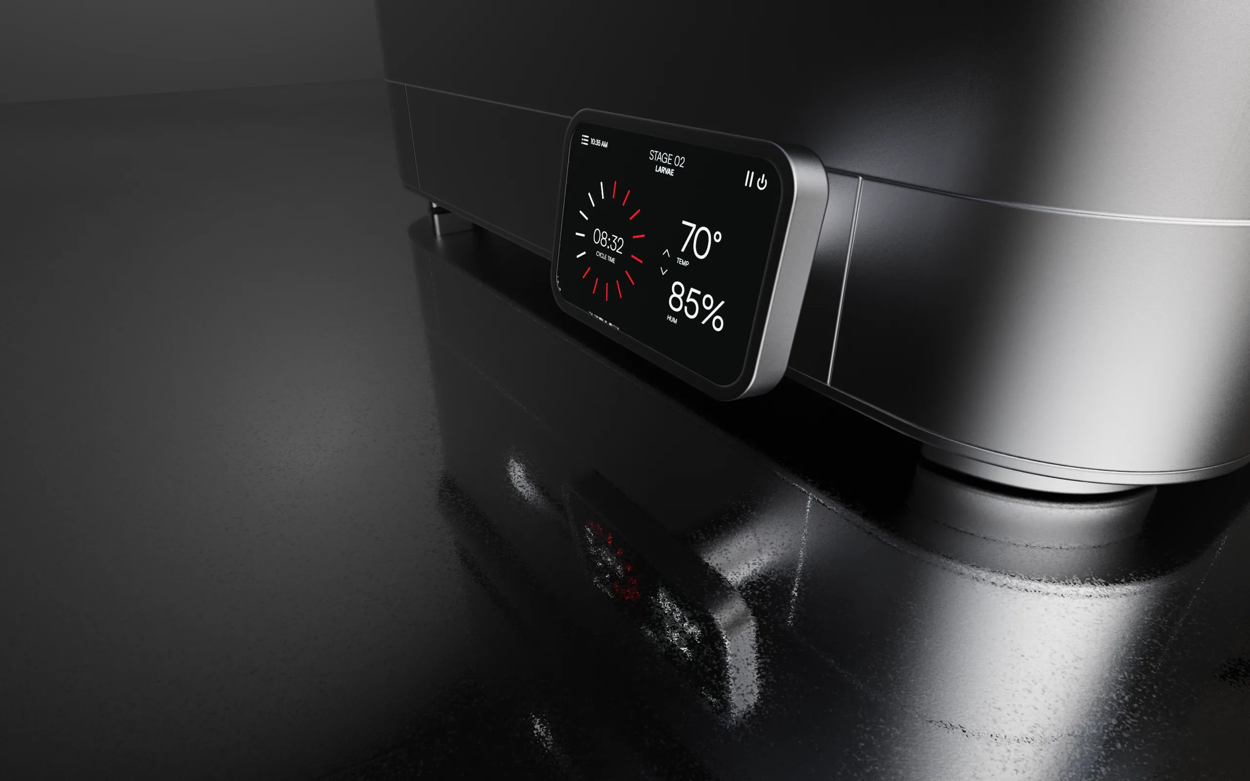 Close view of the Enclave screen interface